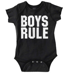 Boys Rule Romper Bodysuit-Direct To Garment Print-Brisco Baby