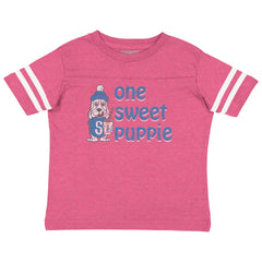 Sweet Puppie Toddler Football Jersey Tee-Direct To Garment Print-Brisco Baby