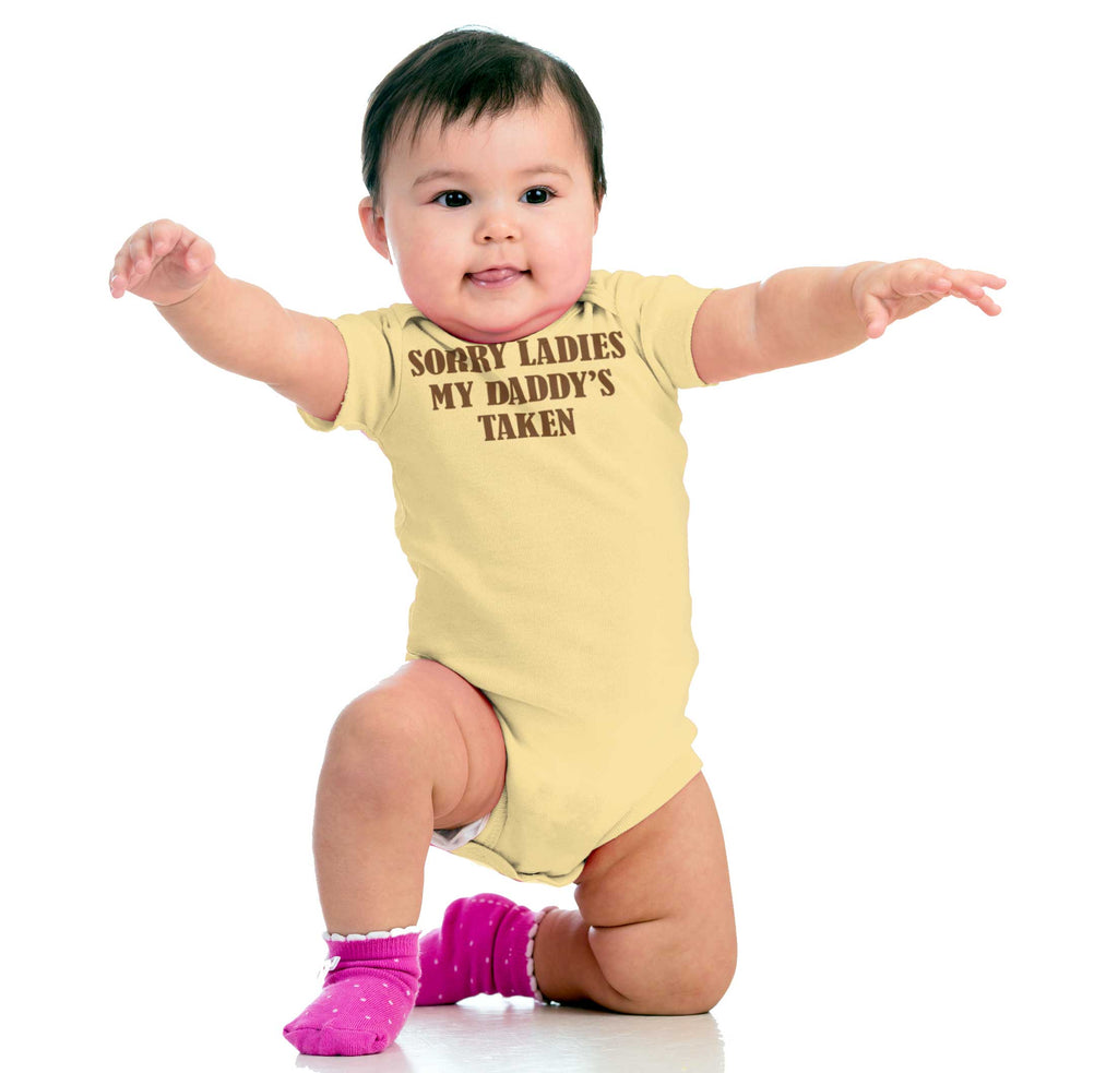 Daddy's Taken Romper Bodysuit-Direct To Garment Print-Brisco Baby