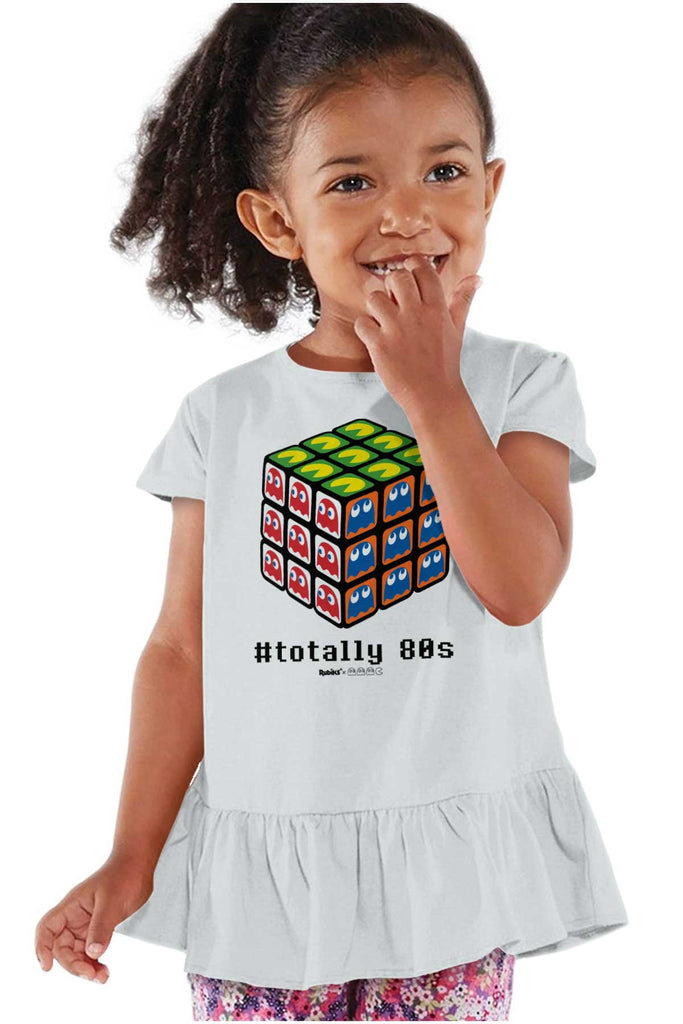 Totally 80s Toddler Ruffle Bottom Tee-Direct To Garment Print-Brisco Baby