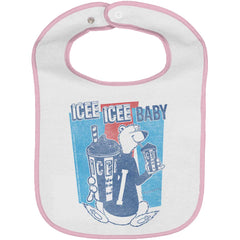 Polar Icee Baby Trimmed White Snap Bib-Direct To Garment Print-Brisco Baby