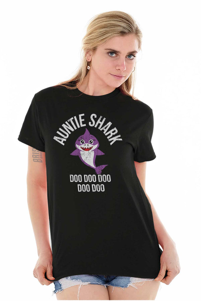 Cartoon Auntie Shark T Shirt-Direct To Garment Print-Brisco Baby