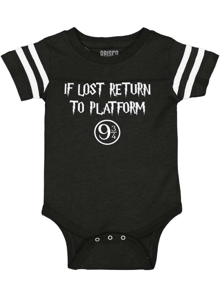 Return Platofrm 9 3/4 Football Romper Bodysuit-Direct To Garment Print-Brisco Baby