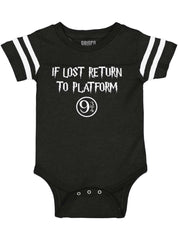 Return Platofrm 9 3/4 Football Romper Bodysuit-Direct To Garment Print-Brisco Baby