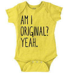 Am I Original? Romper Bodysuit-Direct To Garment Print-Brisco Baby