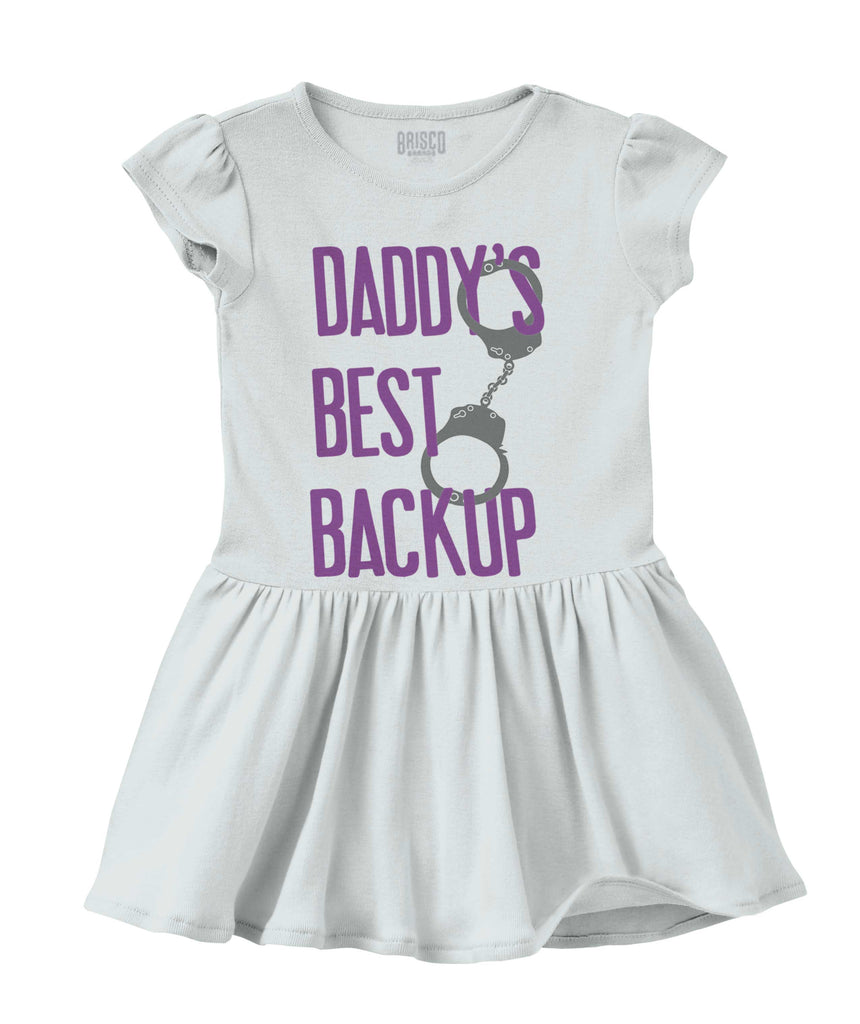 Daddy's Best Backup Solid Baby Infant Dress-Direct To Garment Print-Brisco Baby