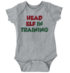Head Elf Training Romper Bodysuit-Direct To Garment Print-Brisco Baby