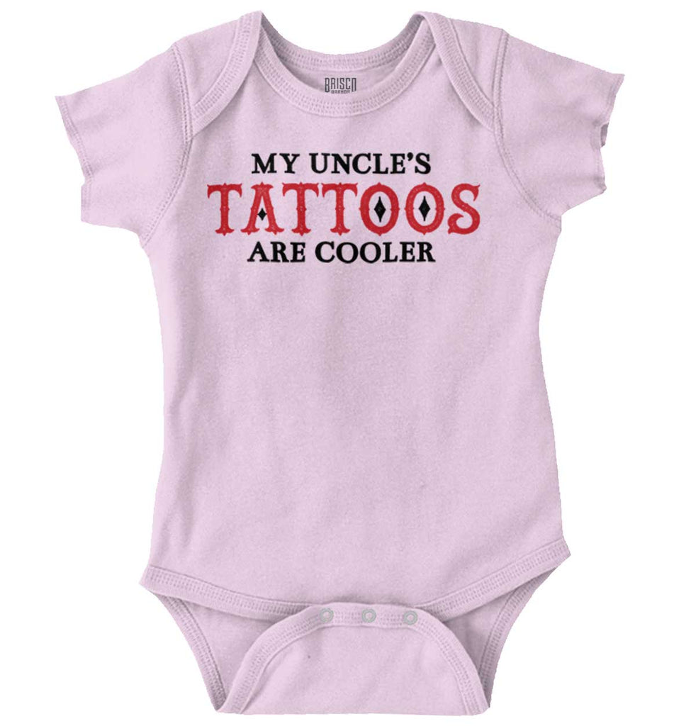 Uncle Tattoos Are Cooler Romper Bodysuit-Direct To Garment Print-Brisco Baby