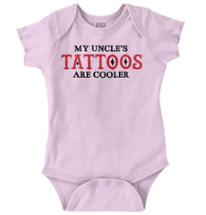 Uncle Tattoos Are Cooler Romper Bodysuit-Direct To Garment Print-Brisco Baby