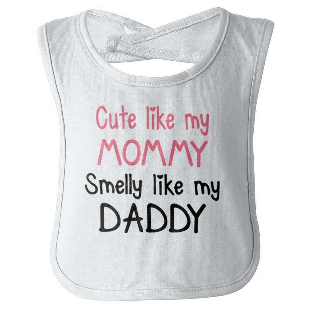 Smelly Like Daddy Infant Baby Bib-Direct To Garment Print-Brisco Baby