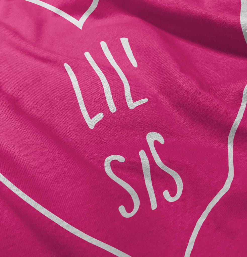 Lil' Sis Heart Infant Toddler T Shirt-Direct To Garment Print-Brisco Baby