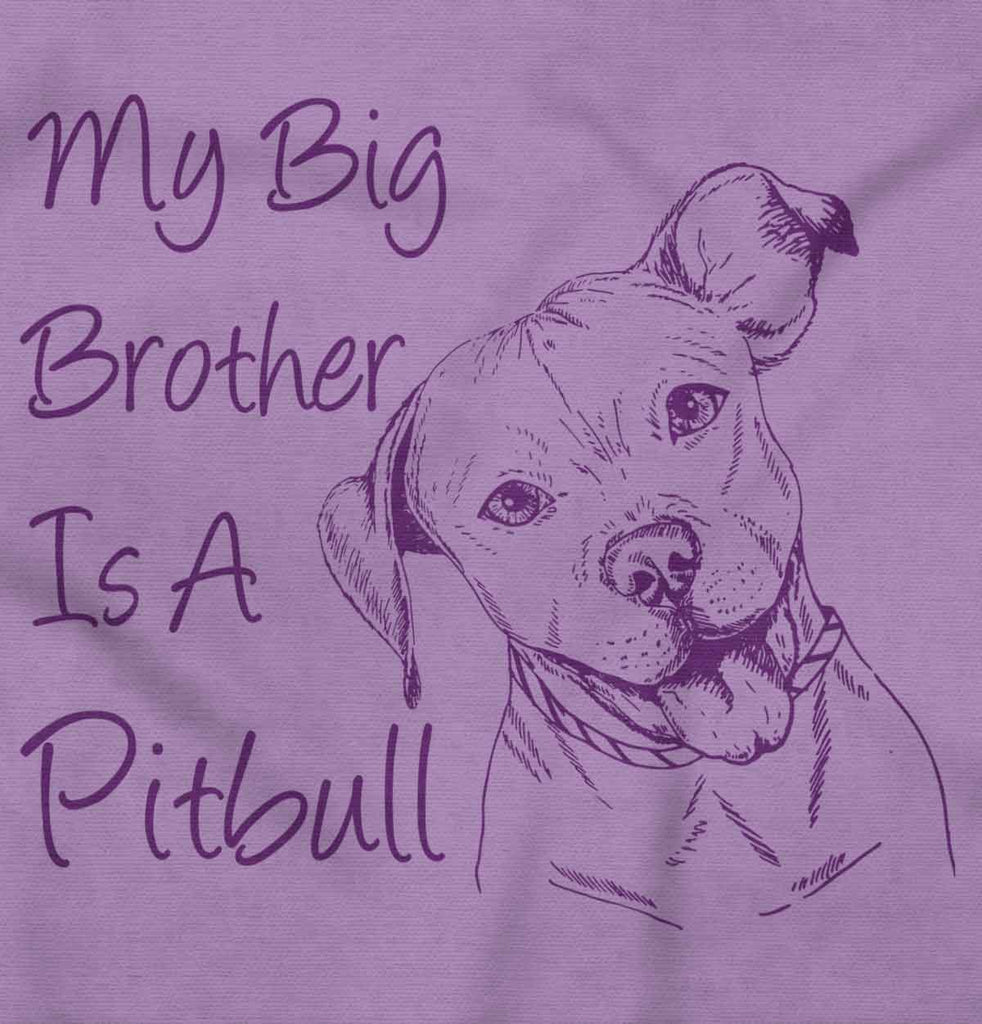 Brother is a Pitbull Toddler Ruffled Trim T-Shirt-Direct To Garment Print-Brisco Baby