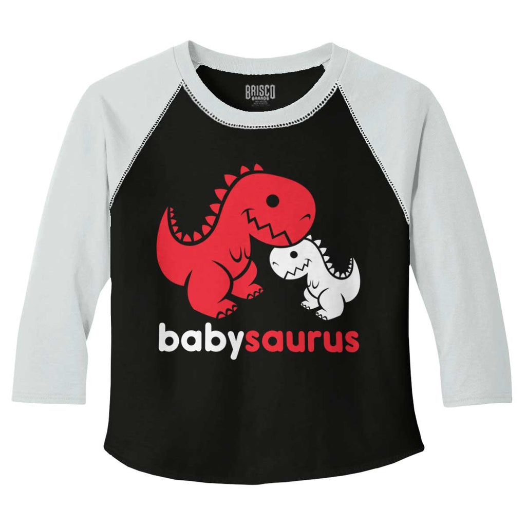 Babysaurus Rex Toddler Baseball-Direct To Garment Print-Brisco Baby