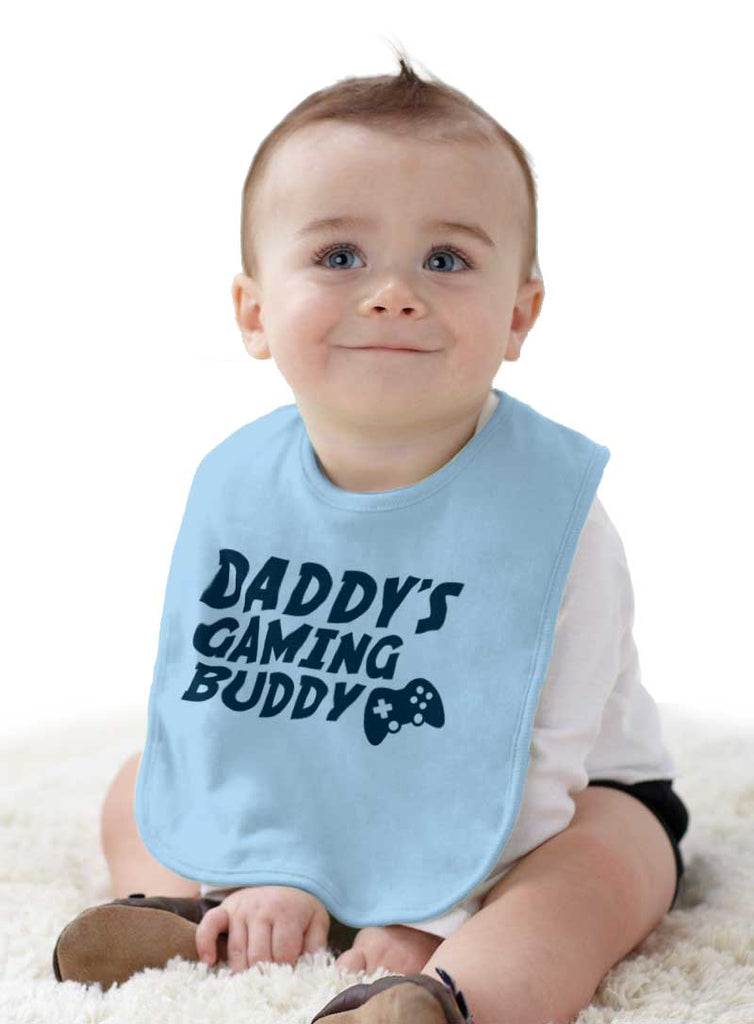 Daddy's Gaming Buddy Infant Baby Bib-Direct To Garment Print-Brisco Baby