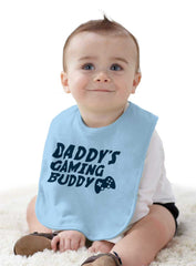 Daddy's Gaming Buddy Infant Baby Bib-Direct To Garment Print-Brisco Baby