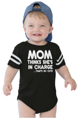 In Charge Football Romper Bodysuit-Direct To Garment Print-Brisco Baby