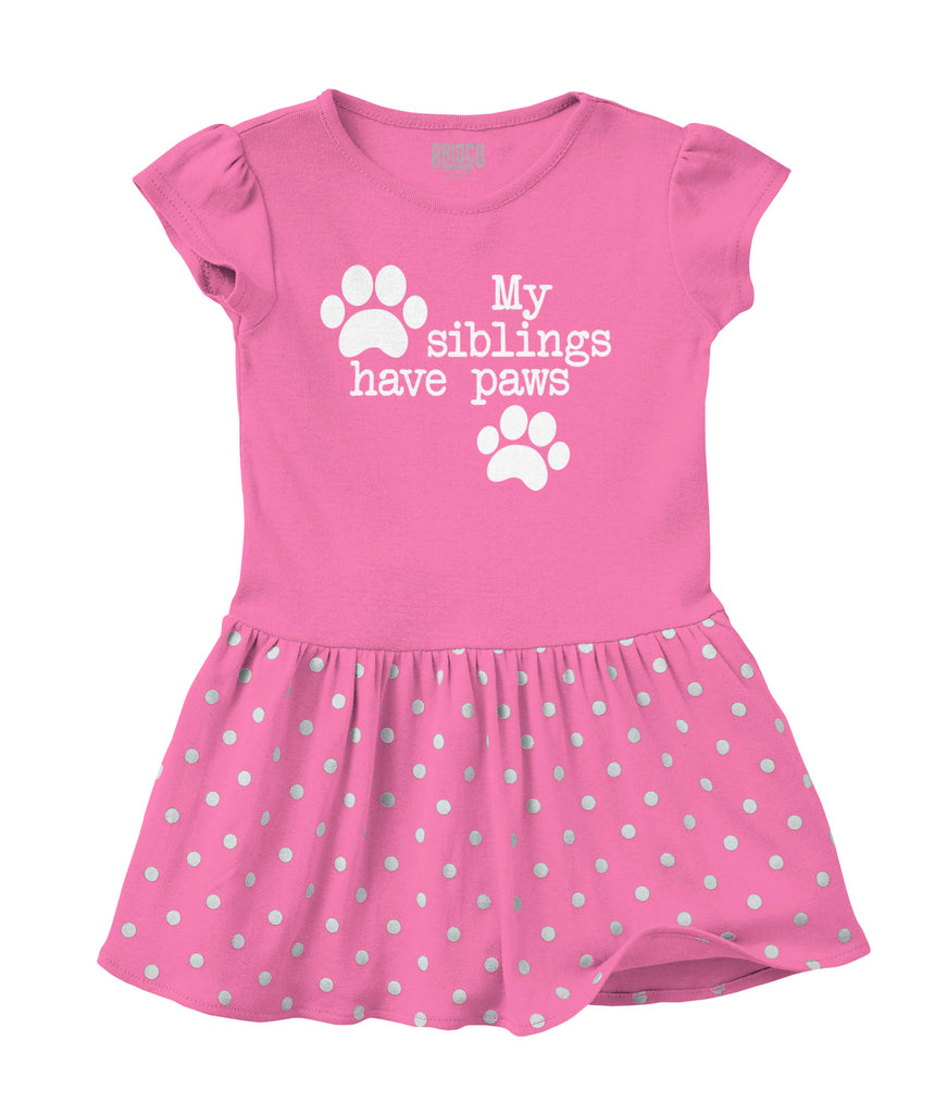 Siblings have paws Baby Polka Dot Skirt Dress-Direct To Garment Print-Brisco Baby