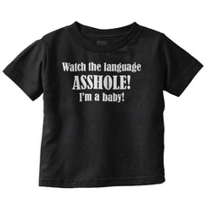 Watch The Language Infant Toddler T Shirt-Direct To Garment Print-Brisco Baby