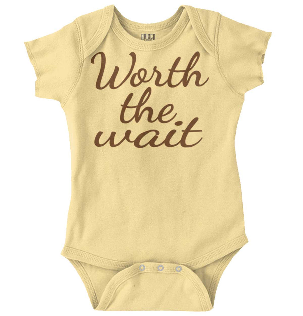 Worth The Wait Romper Bodysuit-Direct To Garment Print-Brisco Baby