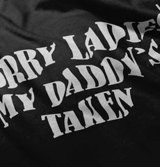 Daddy's Taken Infant Baby Bib-Direct To Garment Print-Brisco Baby