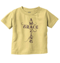 Amazing Grace Script Infant Toddler T Shirt-Direct To Garment Print-Brisco Baby