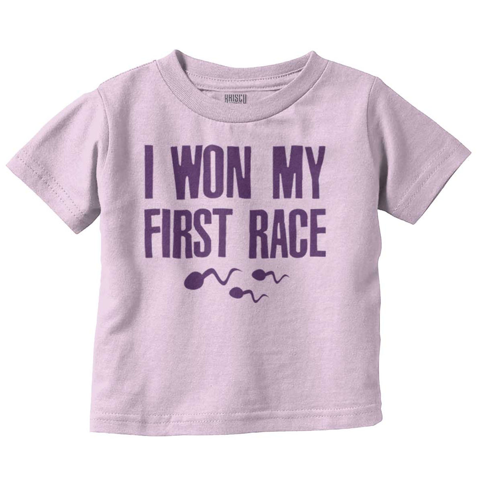 Won The Race Infant Toddler T Shirt-Direct To Garment Print-Brisco Baby