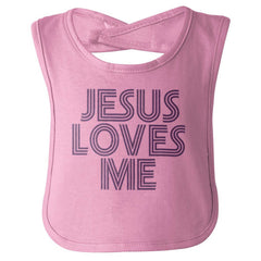 Christ Loves Me Infant Baby Bib-Direct To Garment Print-Brisco Baby