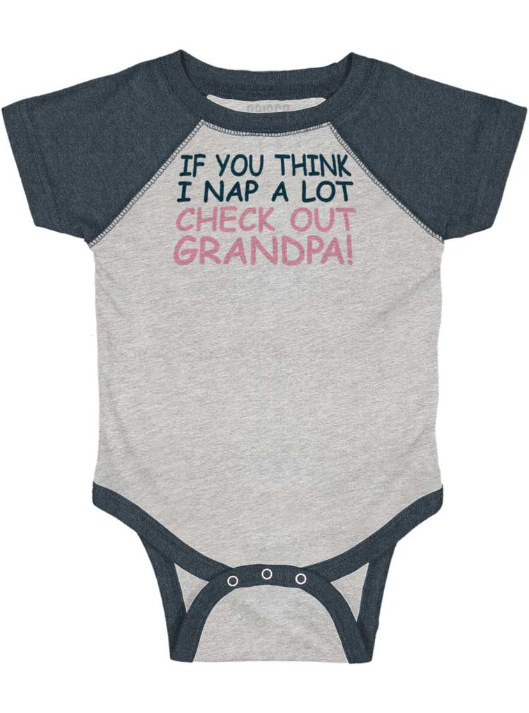 Check Out Grandpa Raglan Romper Bodysuit-Direct To Garment Print-Brisco Baby