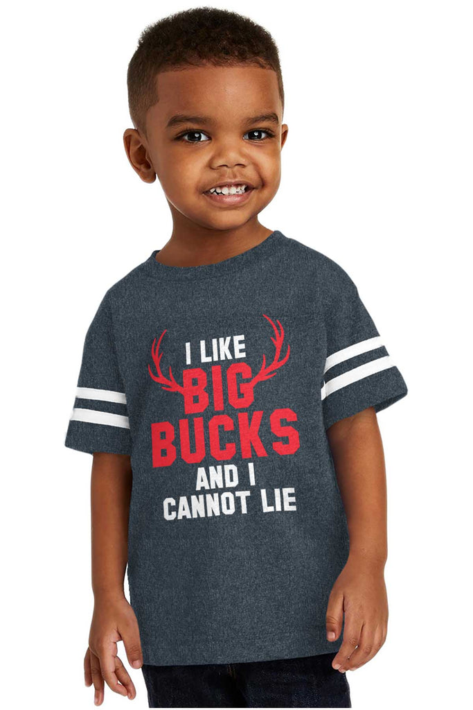 I Like Big Bucks Toddler Football Jersey Tee-Direct To Garment Print-Brisco Baby