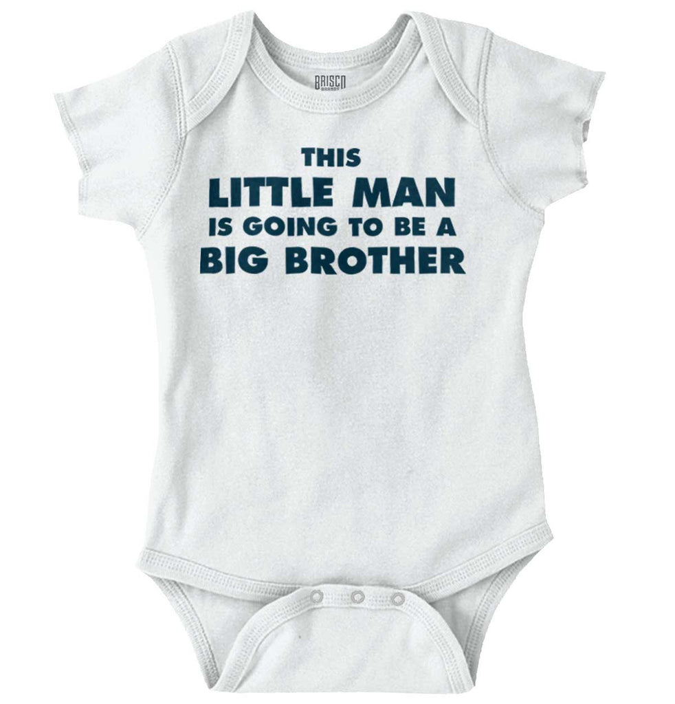 Little Man Going To Be Big Brother Romper Bodysuit-Direct To Garment Print-Brisco Baby