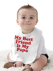 Best Friend Is Papa Infant Baby Bib-Direct To Garment Print-Brisco Baby