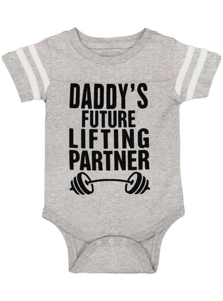Lifting Partner Football Romper Bodysuit-Direct To Garment Print-Brisco Baby