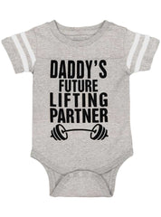 Lifting Partner Football Romper Bodysuit-Direct To Garment Print-Brisco Baby