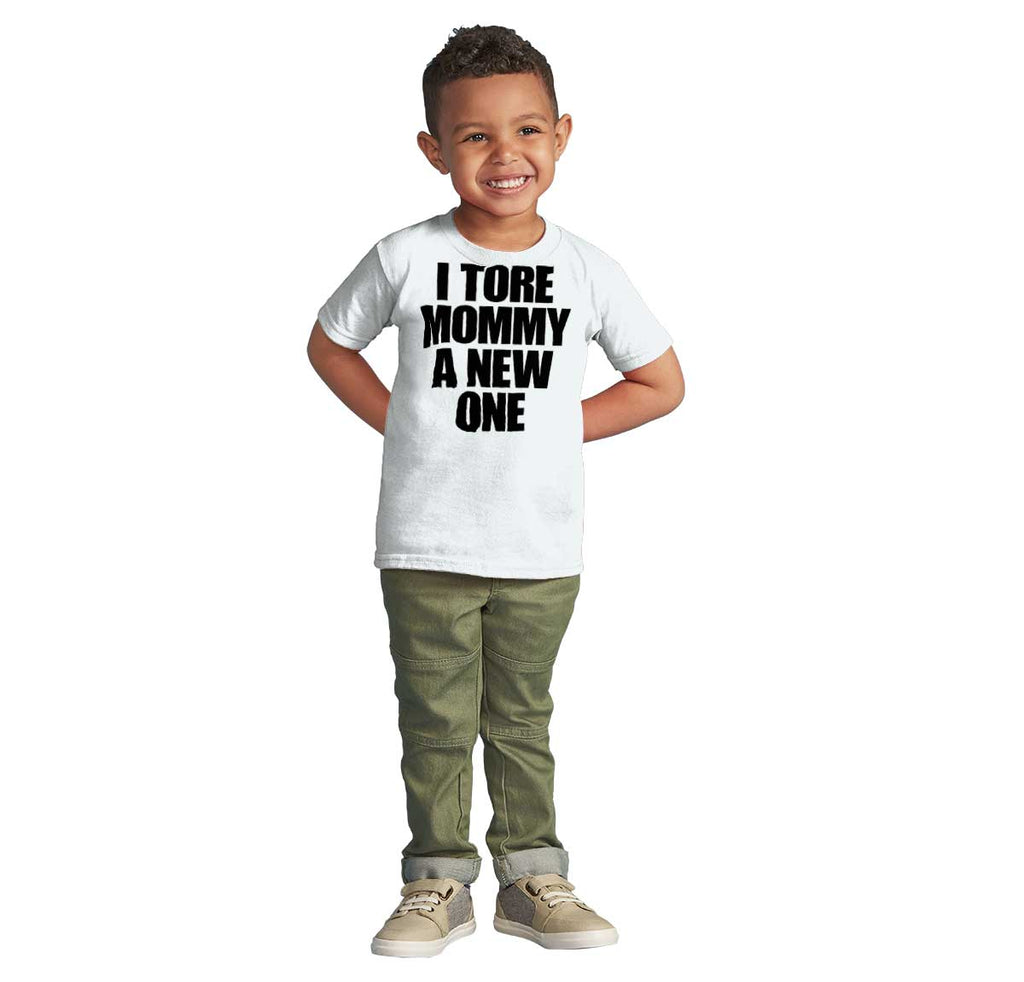 Tore Mommy A New One Infant Toddler T Shirt-Direct To Garment Print-Brisco Baby