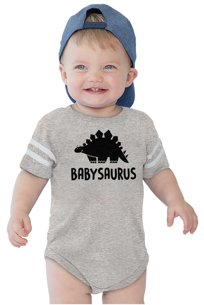 Babysaurus Football Romper Bodysuit-Direct To Garment Print-Brisco Baby