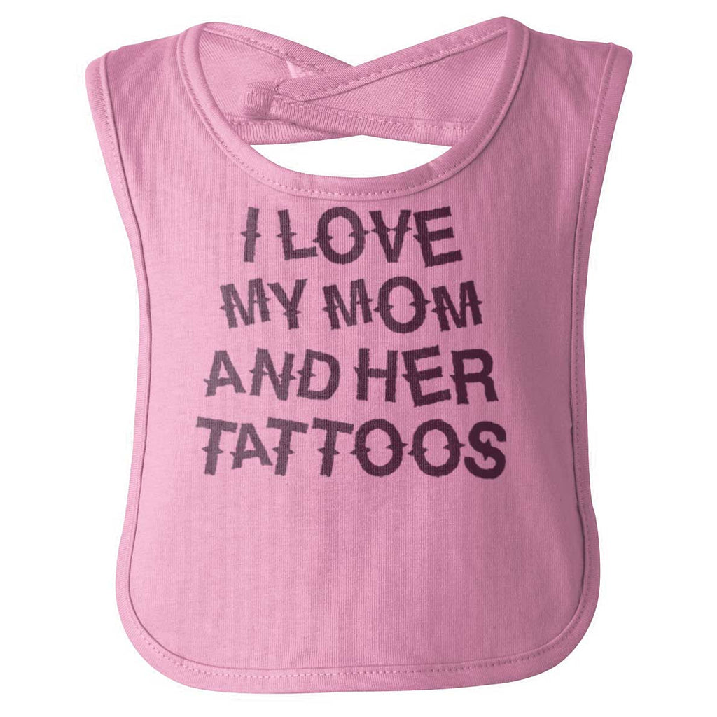 Mom's Tattoos Infant Baby Bib-Direct To Garment Print-Brisco Baby