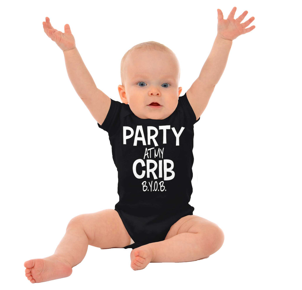 Party At My Crib Romper Bodysuit-Direct To Garment Print-Brisco Baby