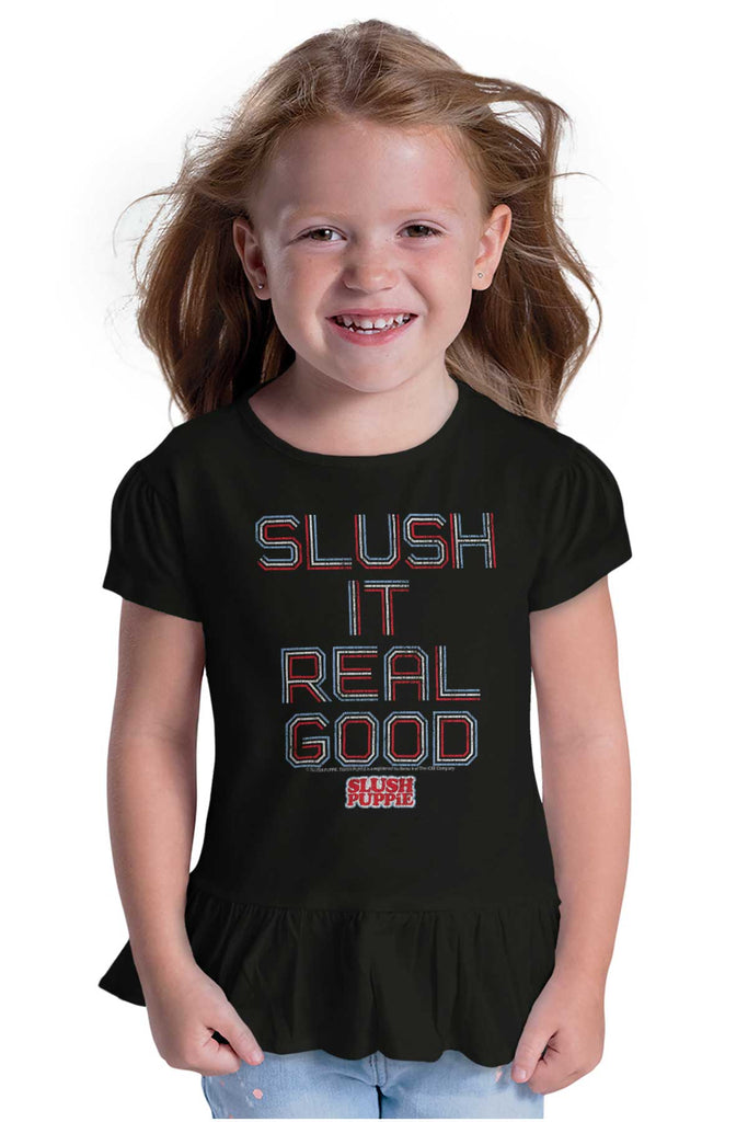 Slush It Real Good Toddler Ruffle Bottom Tee-Direct To Garment Print-Brisco Baby
