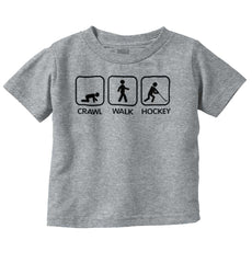 Crawl Walk Hockey Infant Toddler T Shirt-Direct To Garment Print-Brisco Baby