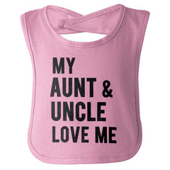 Aunt And Uncle Love Me Infant Baby Bib-Direct To Garment Print-Brisco Baby