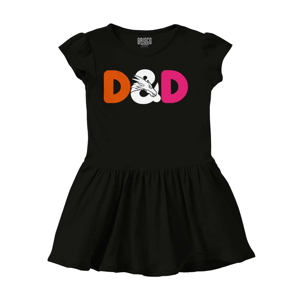 Dungeons Fantasy Tabletop Gamer Solid Baby Infant Dress-Direct To Garment Print-Brisco Baby