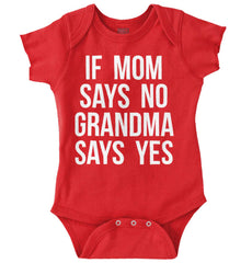 Grandma Says Yes Romper Bodysuit-Direct To Garment Print-Brisco Baby