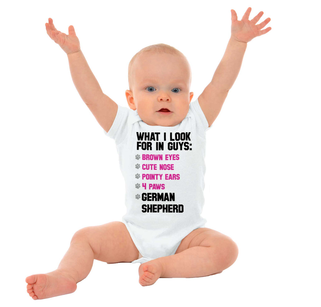 German Shepherd List Romper Bodysuit-Direct To Garment Print-Brisco Baby