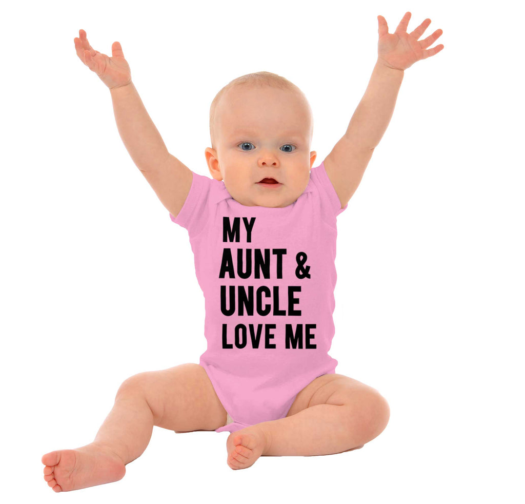 Aunt And Uncle Love Me Romper Bodysuit-Direct To Garment Print-Brisco Baby