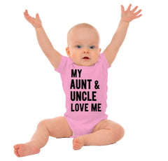 Aunt And Uncle Love Me Romper Bodysuit-Direct To Garment Print-Brisco Baby