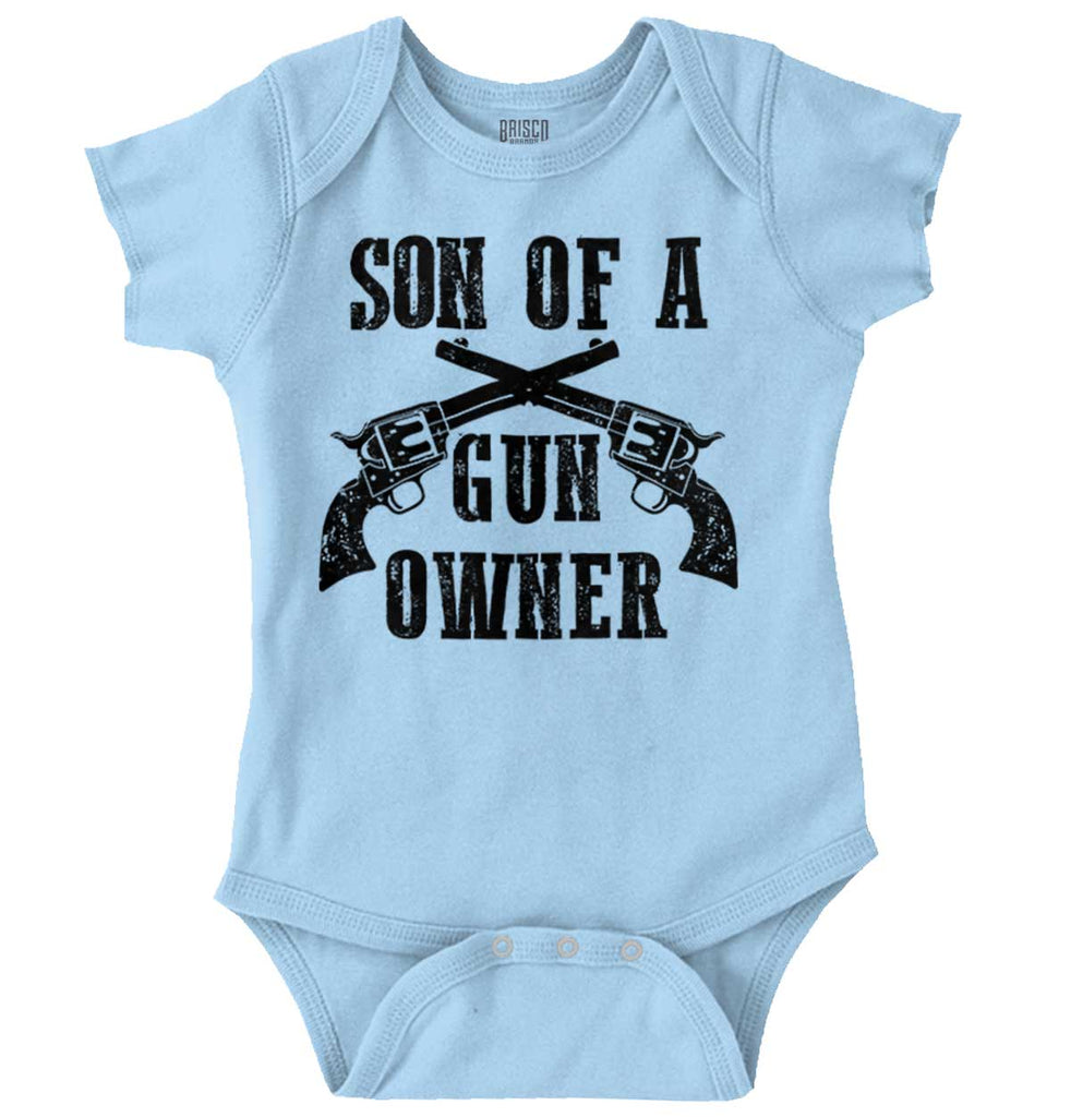 Son Gun Owner Romper Bodysuit-Direct To Garment Print-Brisco Baby