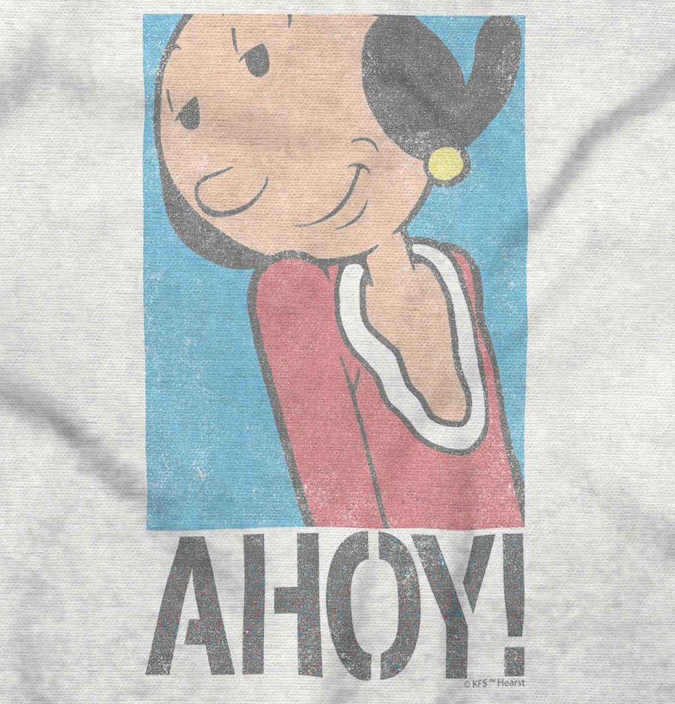 Ahoy Olive Oyl Toddler Ruffle Bottom Tee-Direct To Garment Print-Brisco Baby