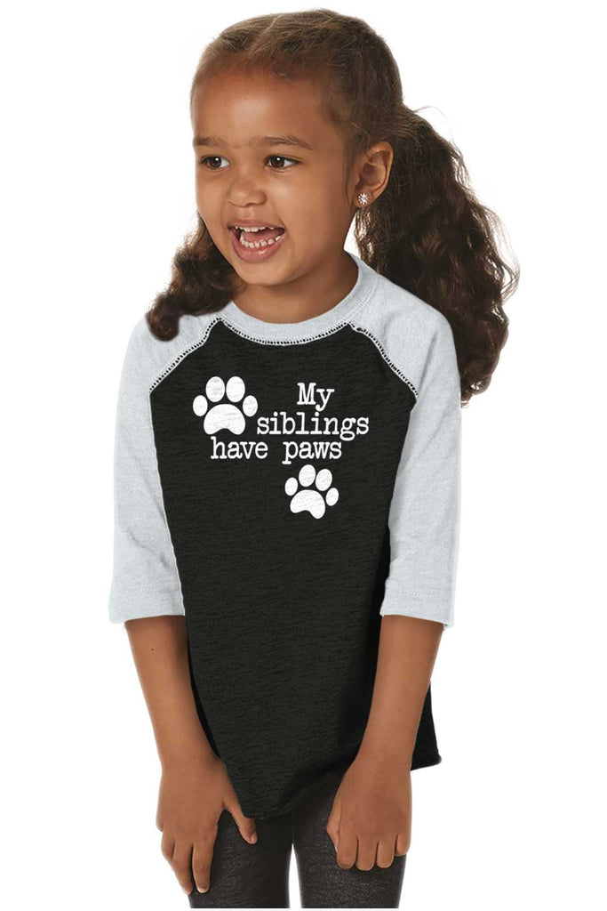 Siblings have paws Toddler Baseball-Direct To Garment Print-Brisco Baby
