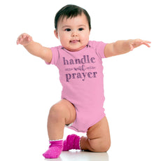 Handle With Prayer Romper Bodysuit-Direct To Garment Print-Brisco Baby