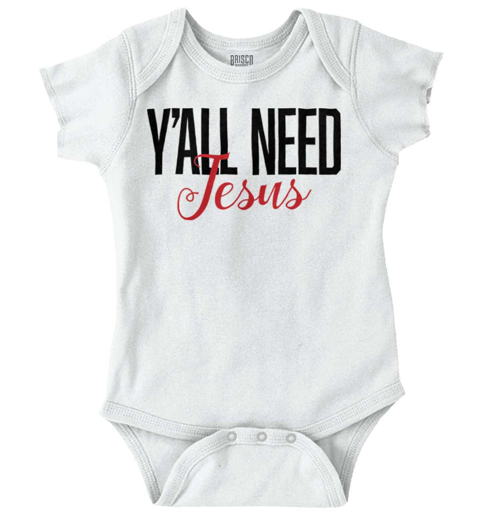Yall Need Jesus Romper Bodysuit-Direct To Garment Print-Brisco Baby